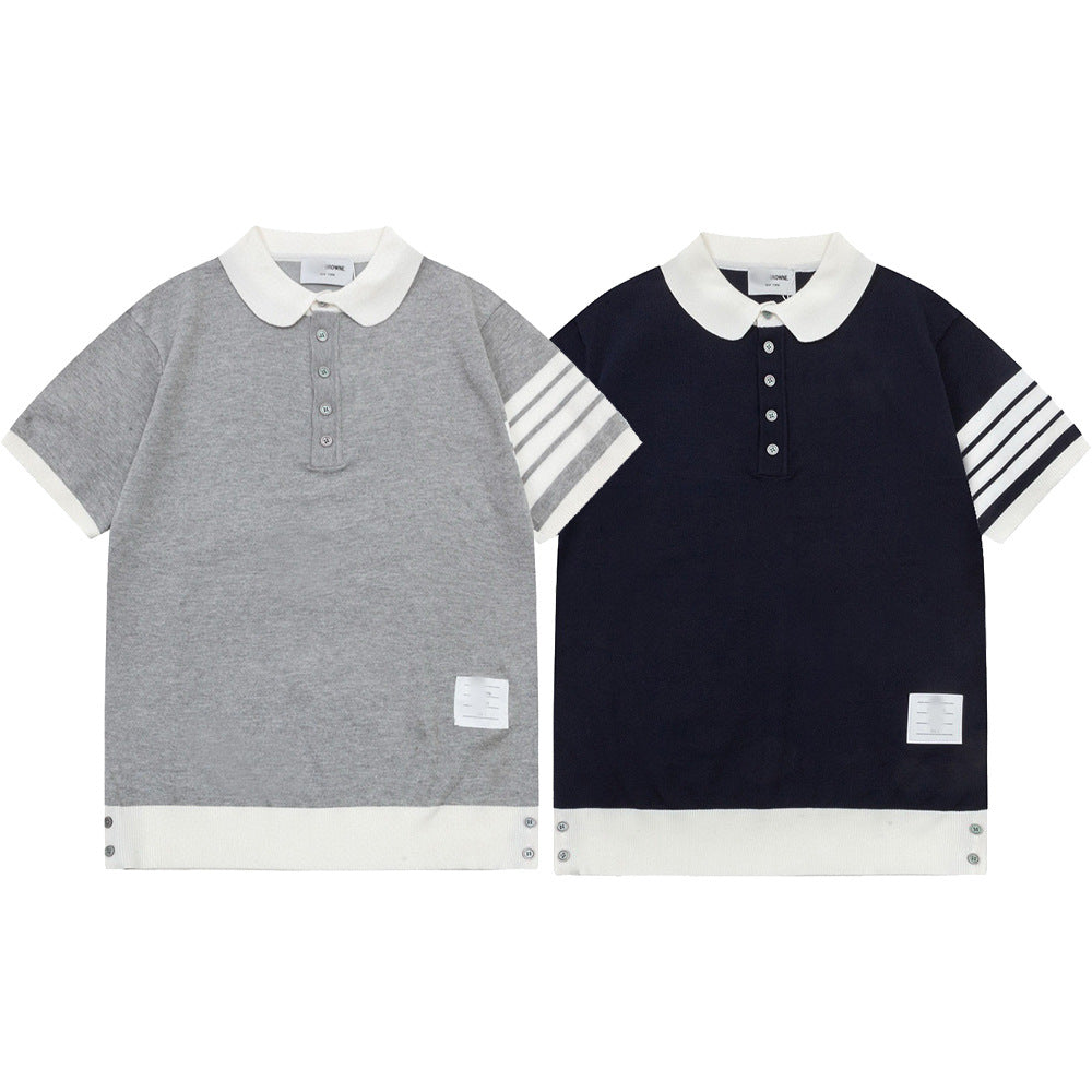 Four-Bar Stripe Knit Tee | Thom Browne