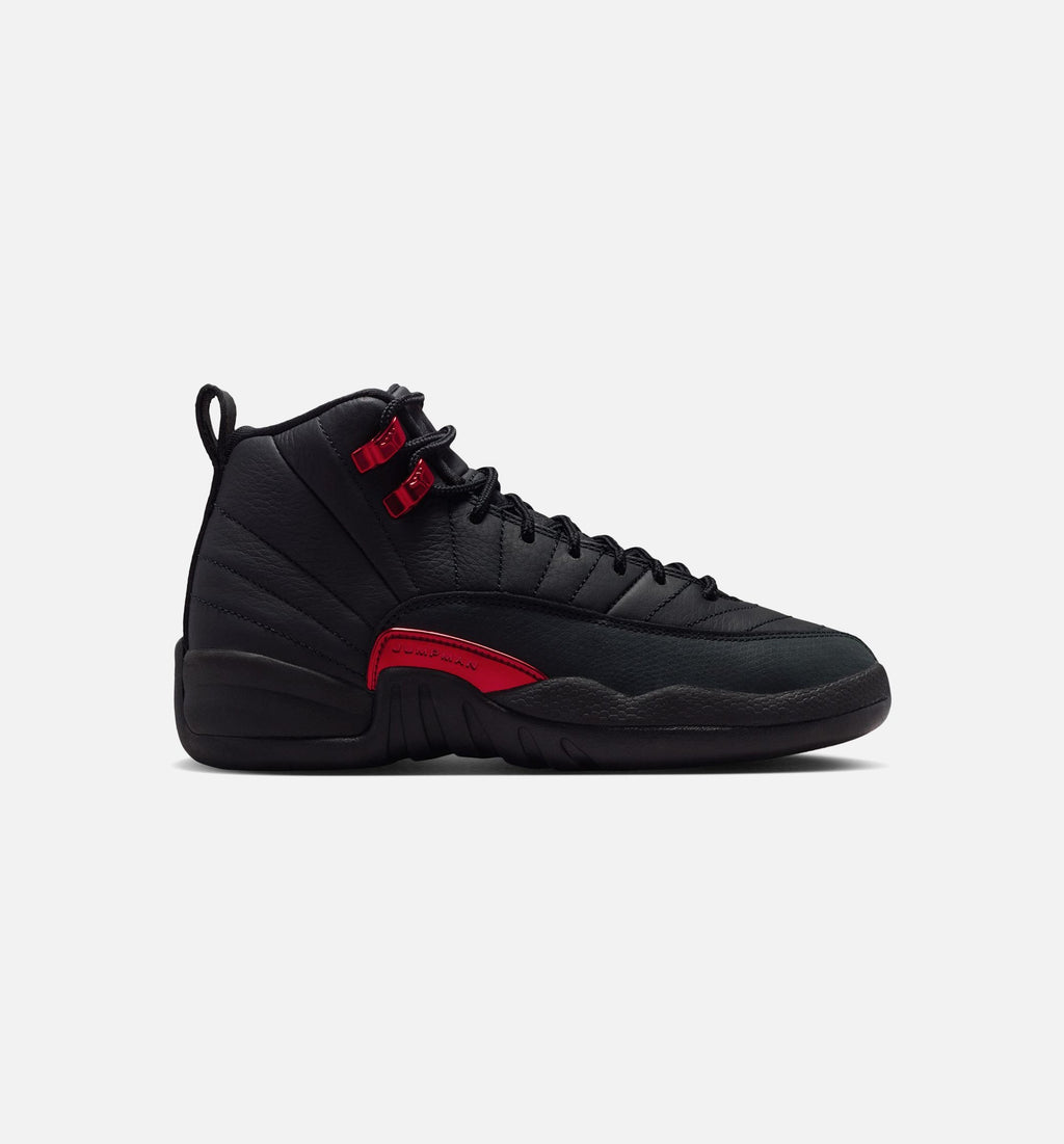 Air Jordan 12 Retro Bloodline – Grade School Lifestyle Shoe in Black/Varsity Red
