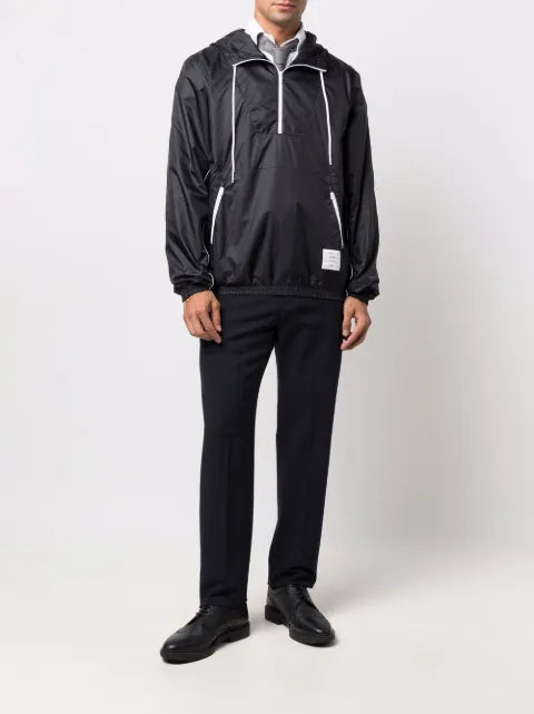 Thom Browne logo patch hooded jacket