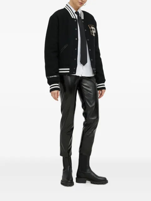 Filling Pieces varsity-style logo-patch bomber jacket