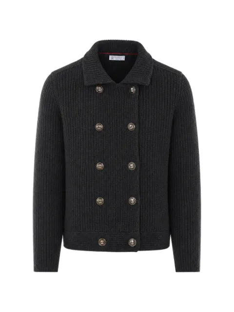 Brunello Cucinelli cashmere half English-rib mariner cardigan