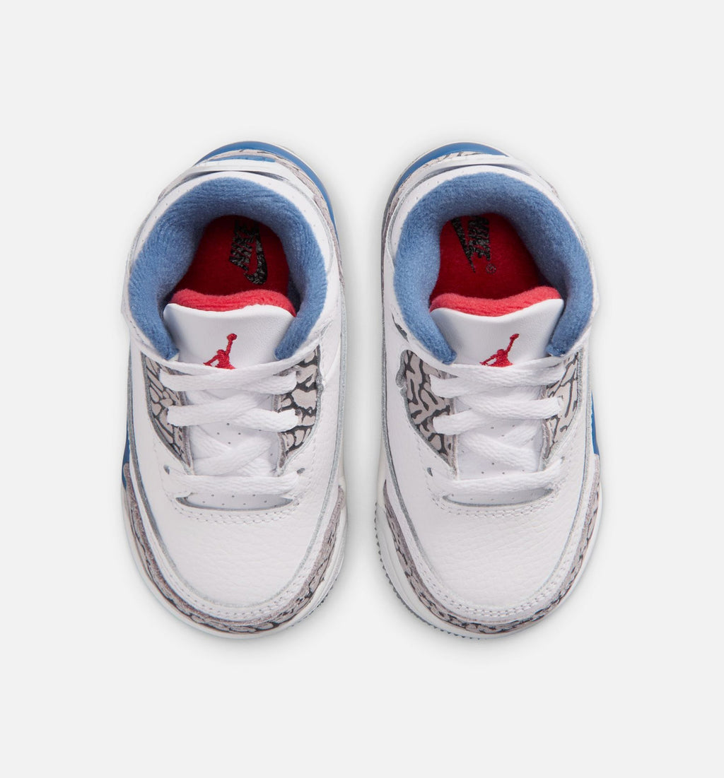 Air Jordan 3 Retro OG True Blue Infant Sneakers - White/Fire Red/True Blue