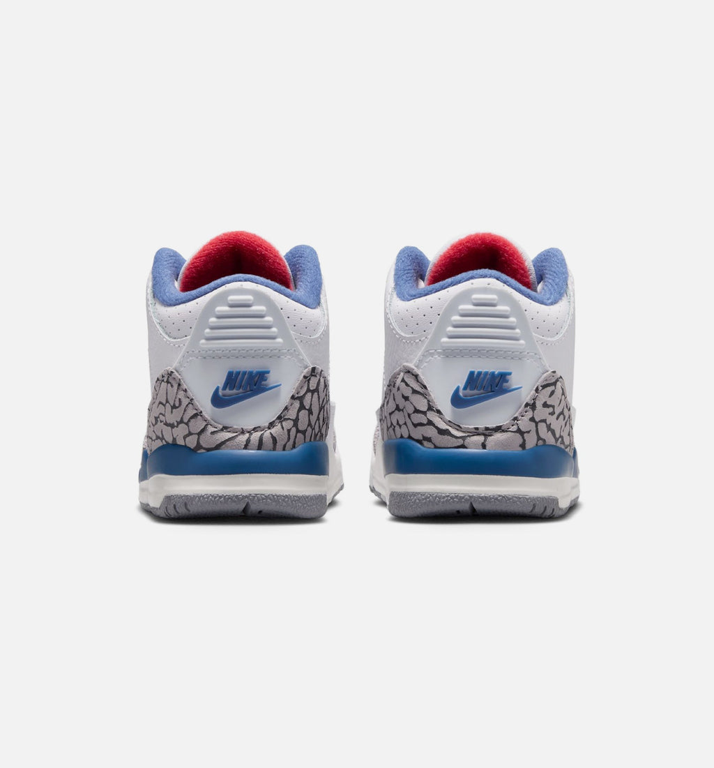 Air Jordan 3 Retro OG True Blue Infant Sneakers - White/Fire Red/True Blue