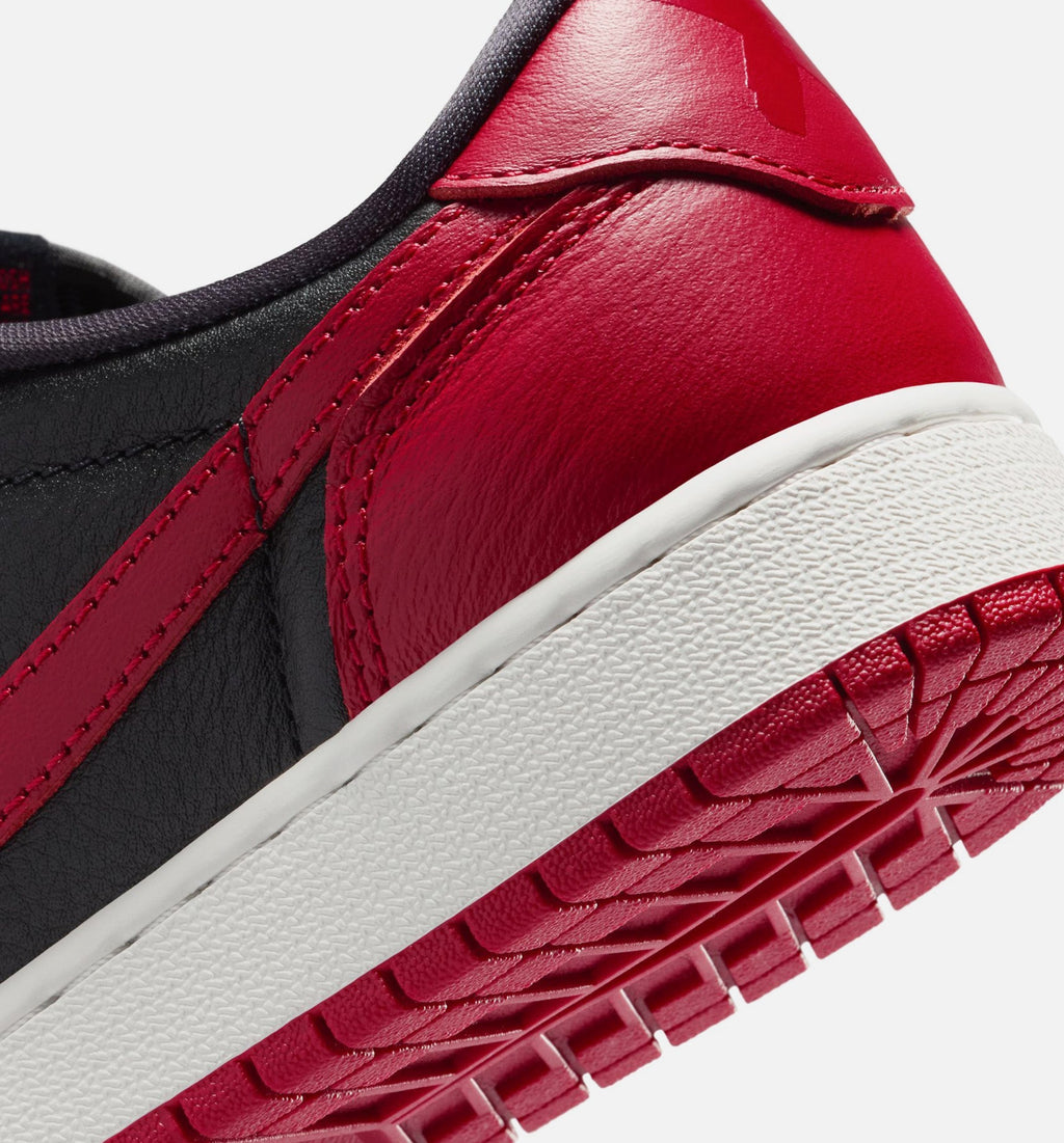 Air Jordan 1 Retro Low OG Banned Grade School Lifestyle Shoes - Black/Varsity Red/Summit White