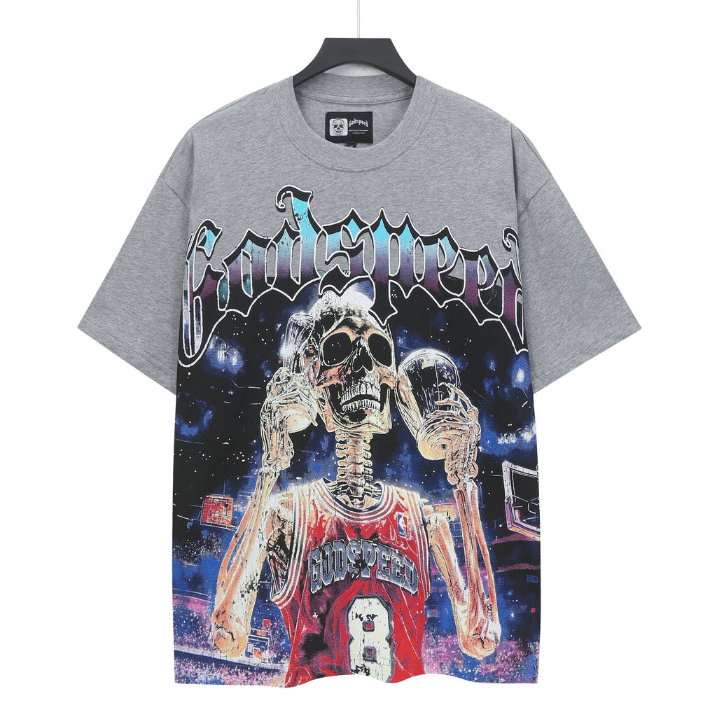 Godspeed Skeleton Basketball Graphic T-Shirt