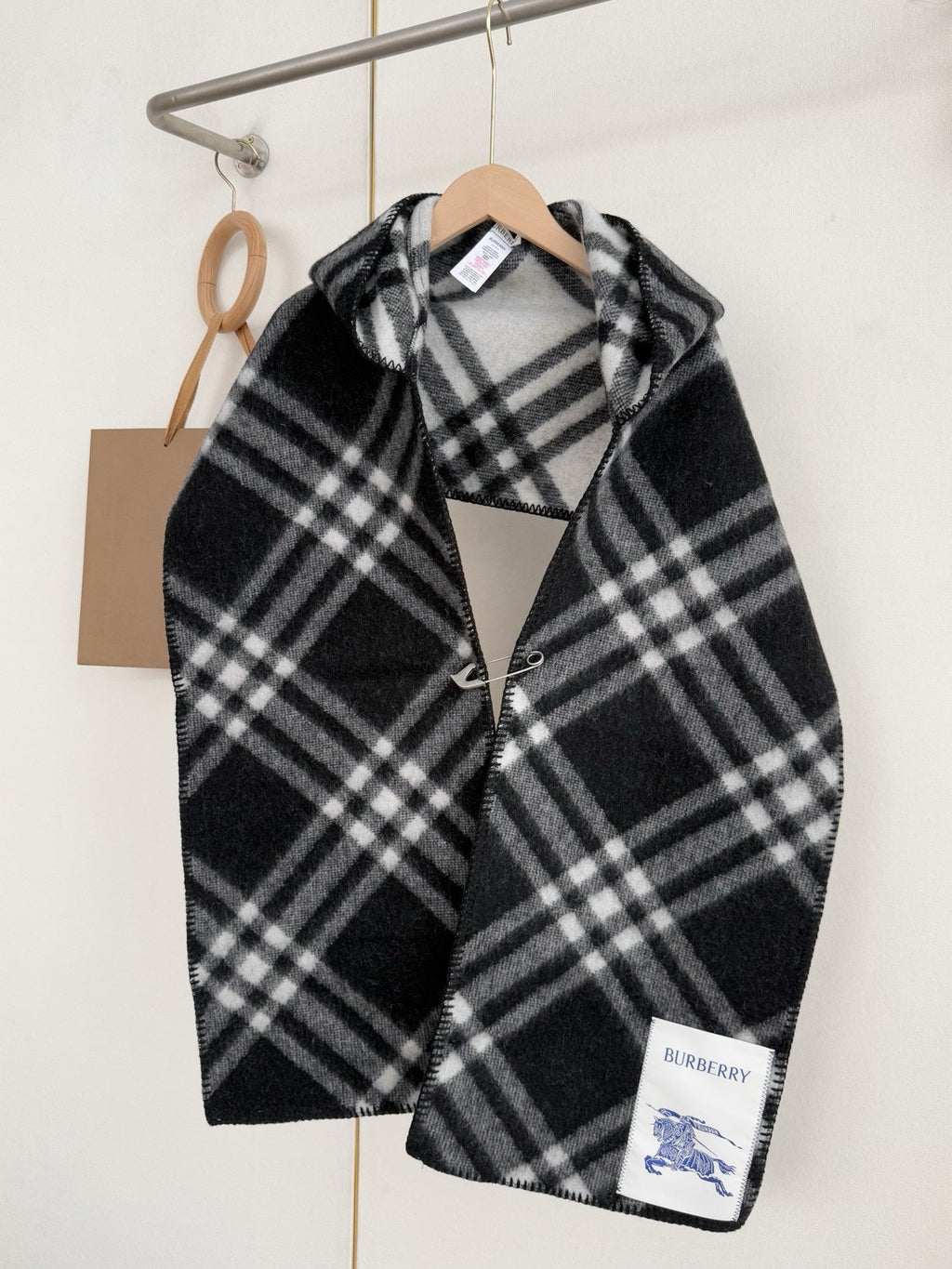 Burberry Style Classic Plaid Fringe Scarf