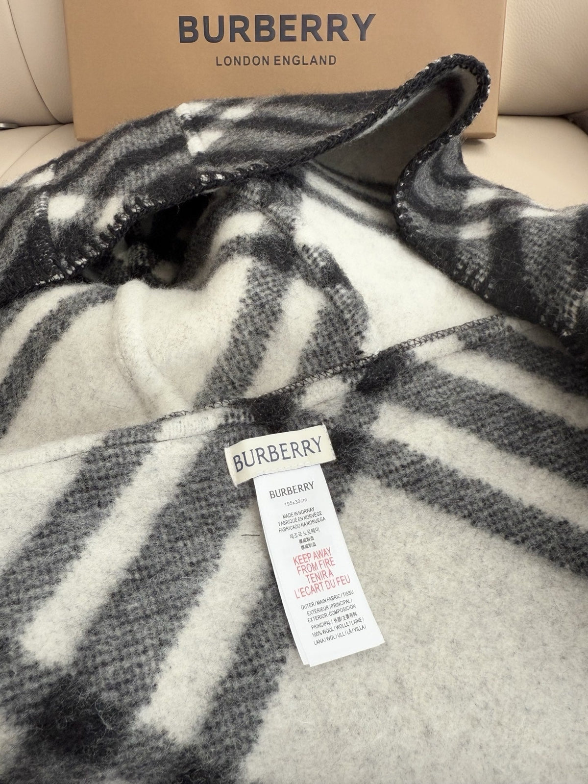 Burberry Style Classic Plaid Fringe Scarf