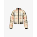 Brand Vintage Check Cropped Puffer Jacket