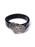 Heart Metal Buckle Leather Belt Vintage Studded Gothic Waist Belt
