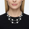 Van Cleef & Arpels Vintage Alhambra White Agate 20 Motifs Long Necklace
