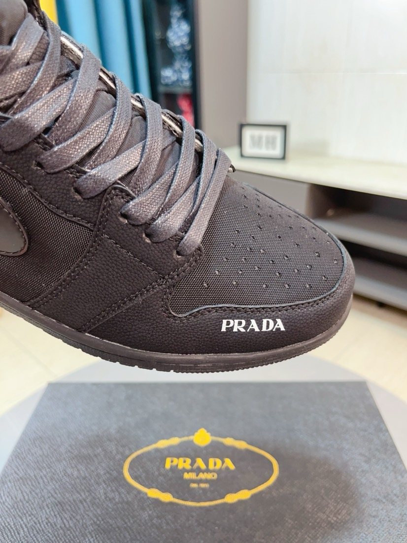 Prada Dark Charcoal High-Top Sneakers