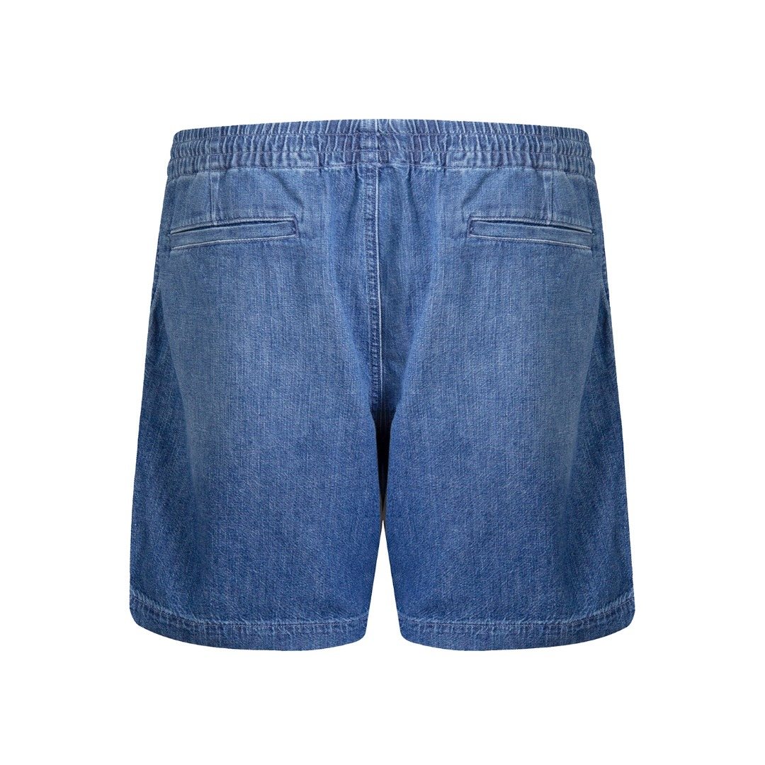 Ralph Lauren Washed Blue Drawstring Denim Shorts