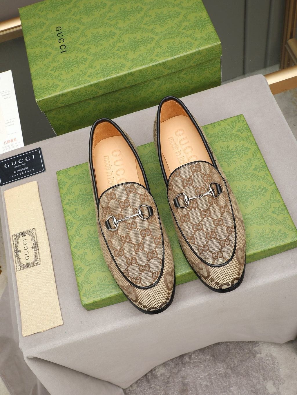 Gucci Monogram Bit Loafers